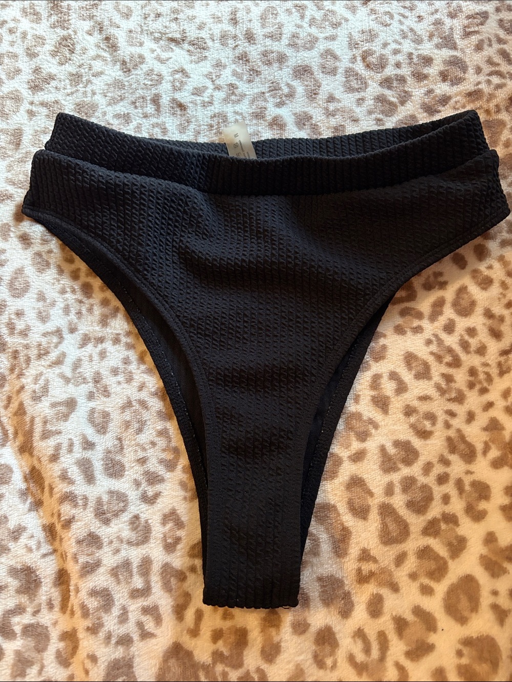 SHEIN Black High Cut Bikini Bottom